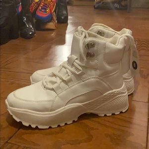 Chunky white sneakers